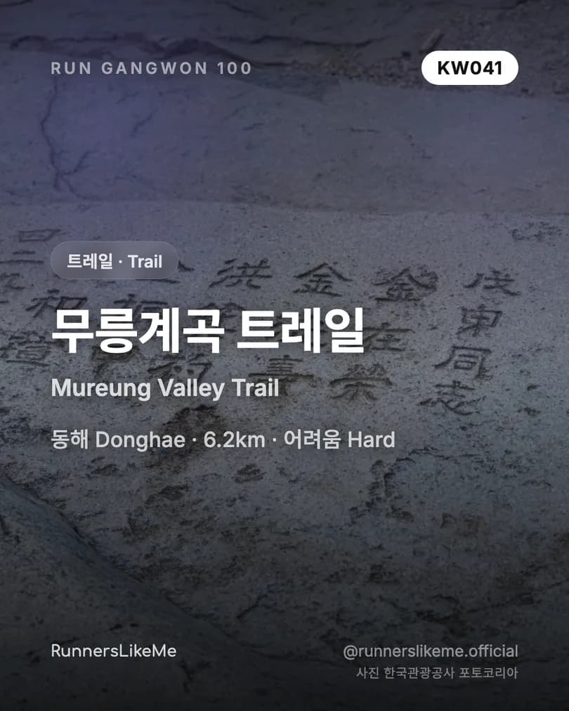 무릉계곡 트레일 — RUN GANGWON 100 도감 카드 1/4