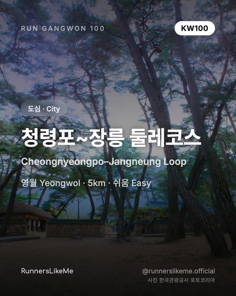 청령포~장릉 둘레코스 — RUN GANGWON 100 도감 카드 1/4