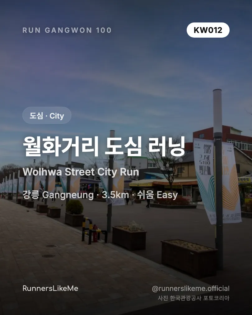 월화거리 도심 러닝 — RUN GANGWON 100 도감 카드 1/4