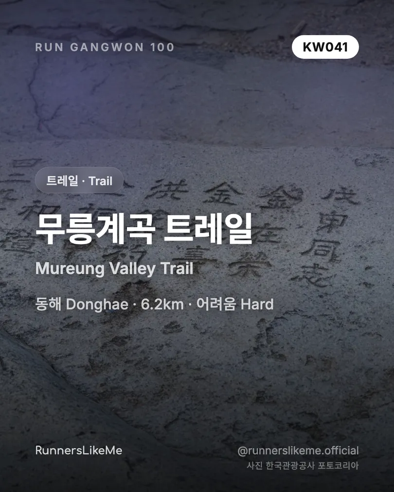 무릉계곡 트레일 — RUN GANGWON 100 도감 카드 1/4