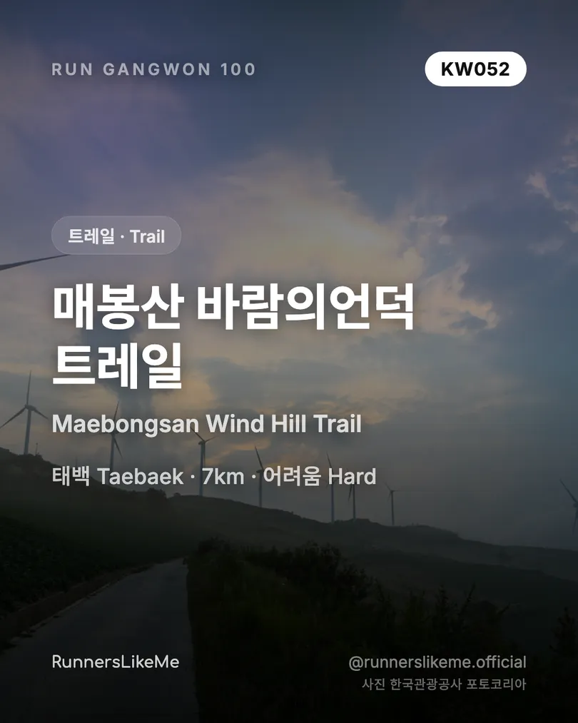 매봉산 바람의언덕 트레일 — RUN GANGWON 100 도감 카드 1/4