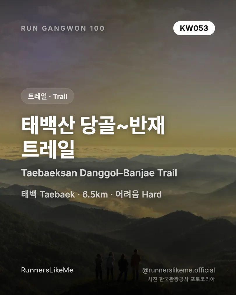 태백산 당골~반재 트레일 — RUN GANGWON 100 도감 카드 1/4