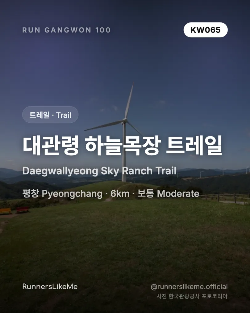 대관령 하늘목장 트레일 — RUN GANGWON 100 도감 카드 1/4